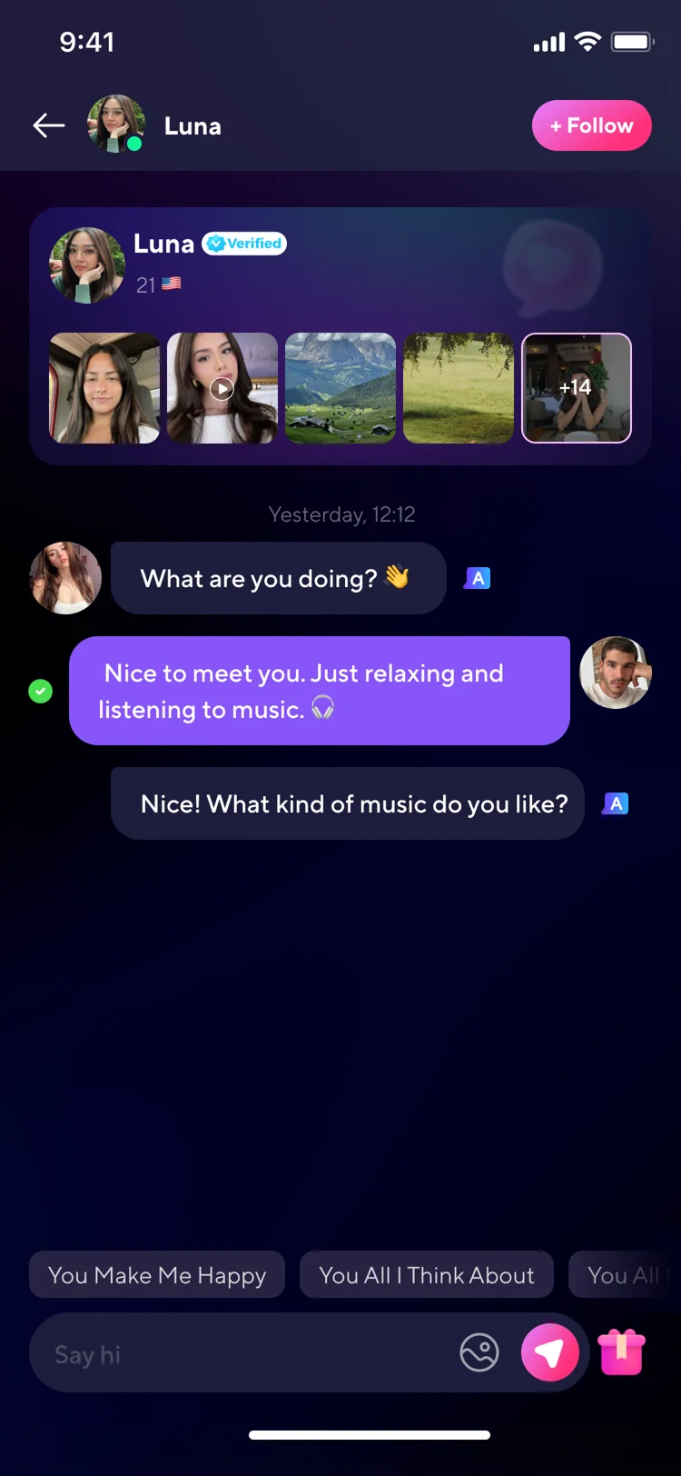 Heylio chat preview